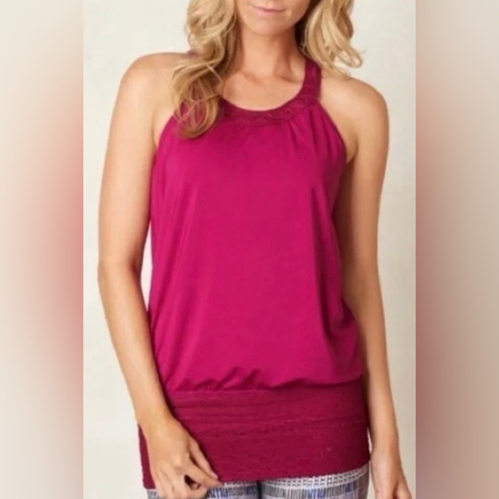 Prana Women's Halter Neck Camisole - swim top Fuchsia